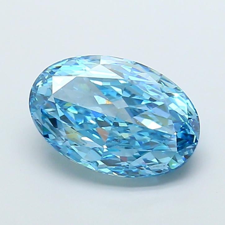 9.05 Ct. Fancy Vivid Blue Oval Lab Grown Diamond