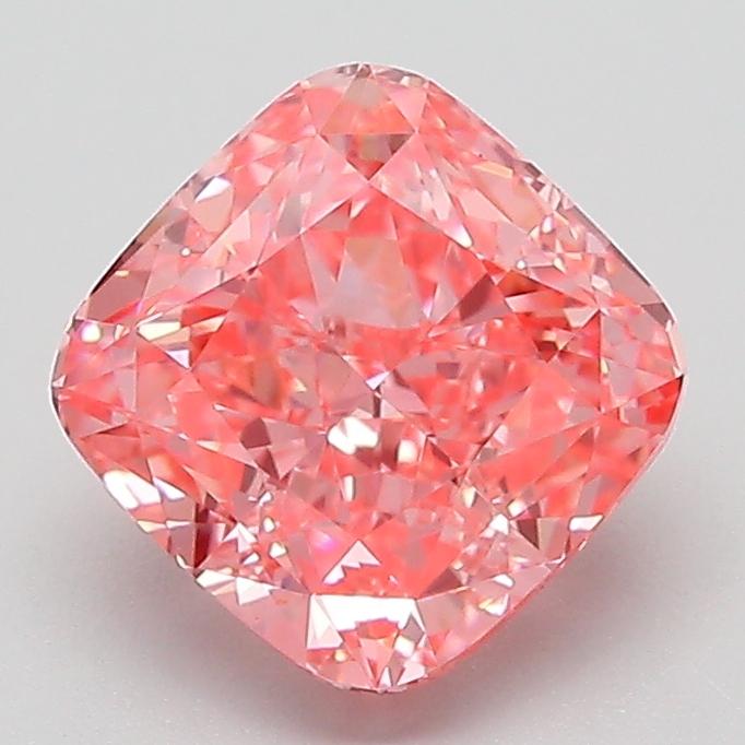 2.05 Ct. Fancy Vivid Pink Cushion Lab Grown Diamond
