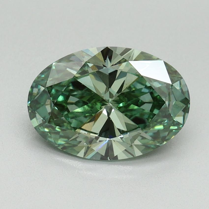 1.64 Ct. Fancy Vivid Pacific Green Oval Lab Grown Diamond