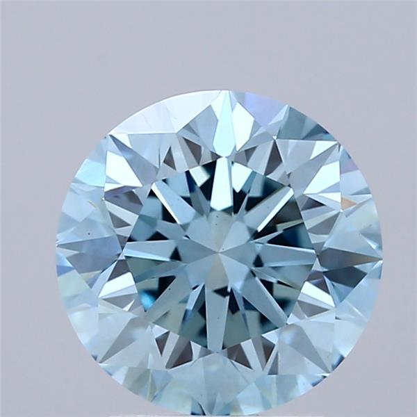 2.50 Ct. Fancy Vivid Blue Round Lab Grown Diamond