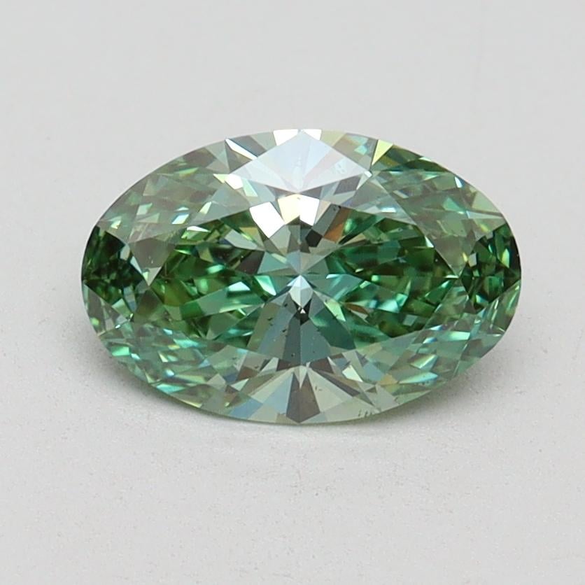 1.01 Ct. Fancy Vivid Green Oval Lab Grown Diamond