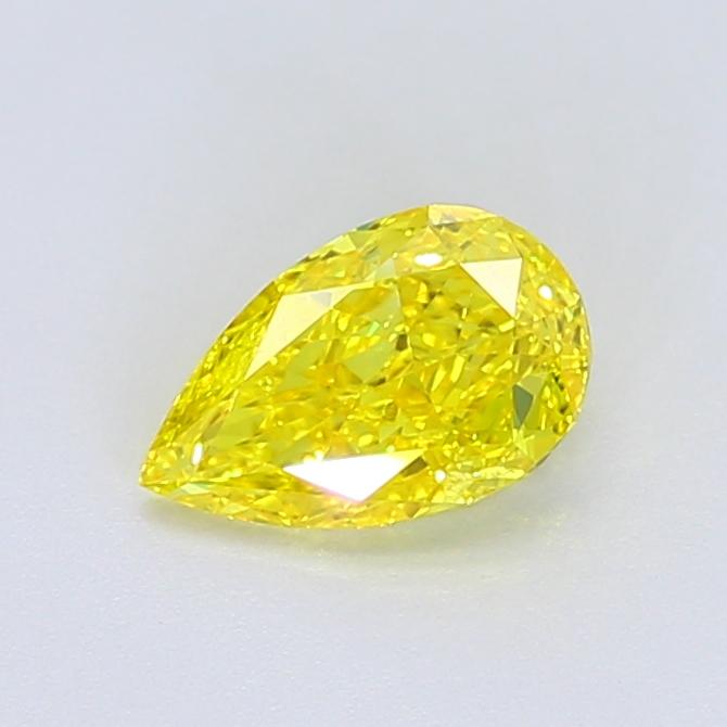 0.92 Ct. Fancy Vivid Yellow Pear Lab Grown Diamond