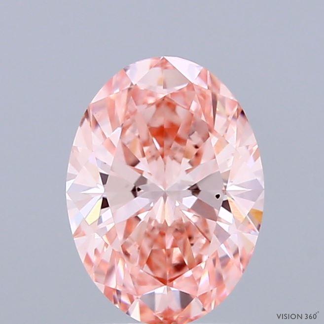 1.33 Ct. Fancy Vivid Pink Oval Lab Grown Diamond