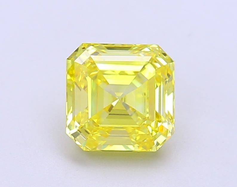 1.5 Ct. Fancy Vivid Yellow Asscher Lab Grown Diamond