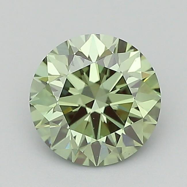 1.09 Ct. Fancy Vivid  Green Round Lab Grown Diamond