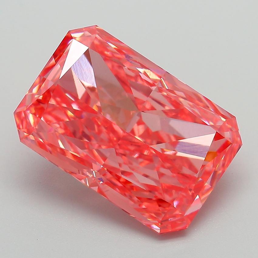 8.21 Ct. Fancy Vivid Pink Radiant Lab Grown Diamond