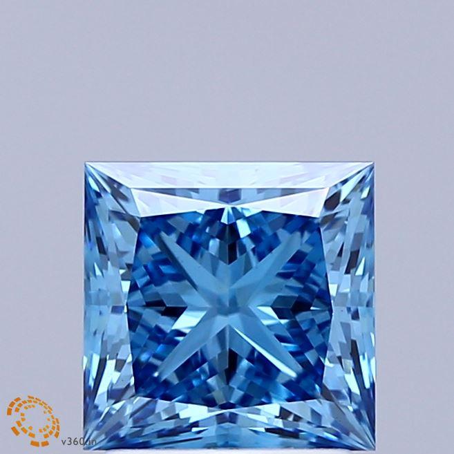 2.08 Ct. Fancy Vivid Blue Princess Lab Grown Diamond