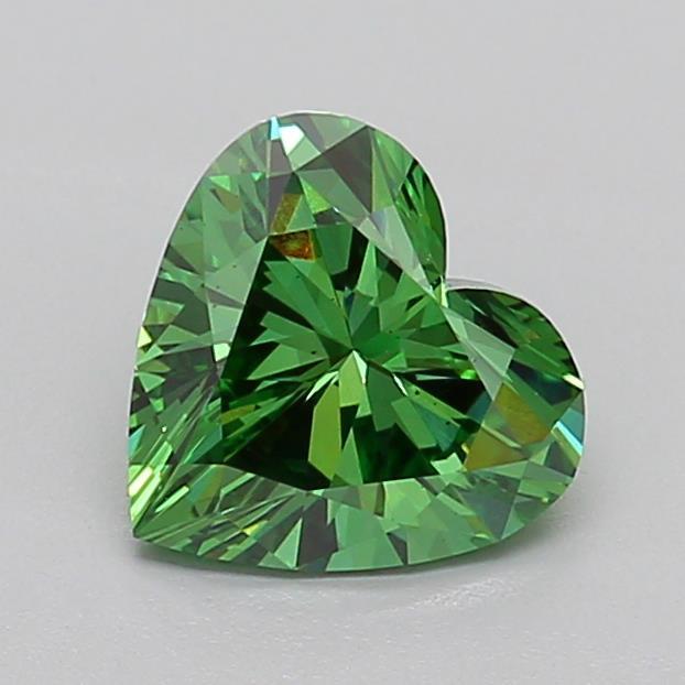 1.08 Ct. Fancy Vivid Green Heart Lab Grown Diamond