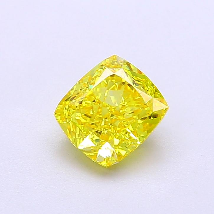 1.04 Ct. Fancy Vivid Yellow Cushion Lab Grown Diamond