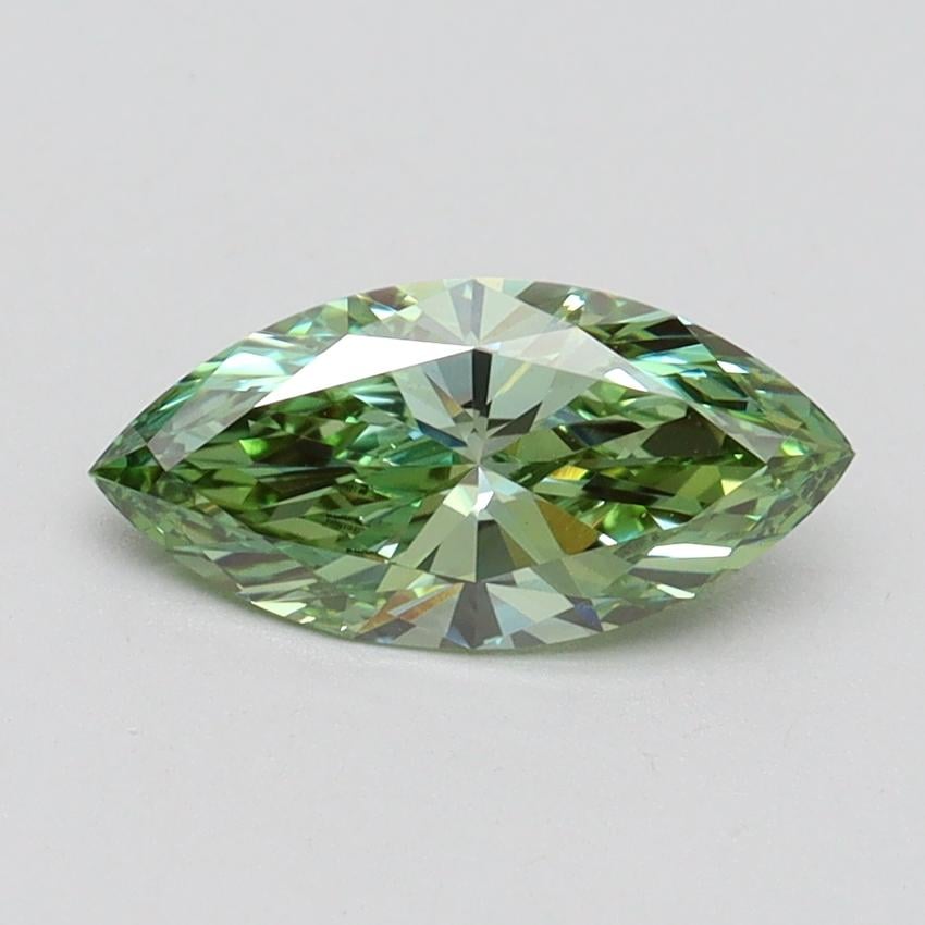 0.84 Ct. Fancy Vivid Green Marquise Lab Grown Diamond