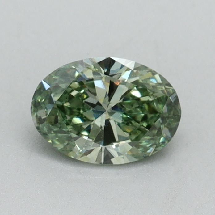 0.37 Ct. Fancy Vivid Green Oval Lab Grown Diamond