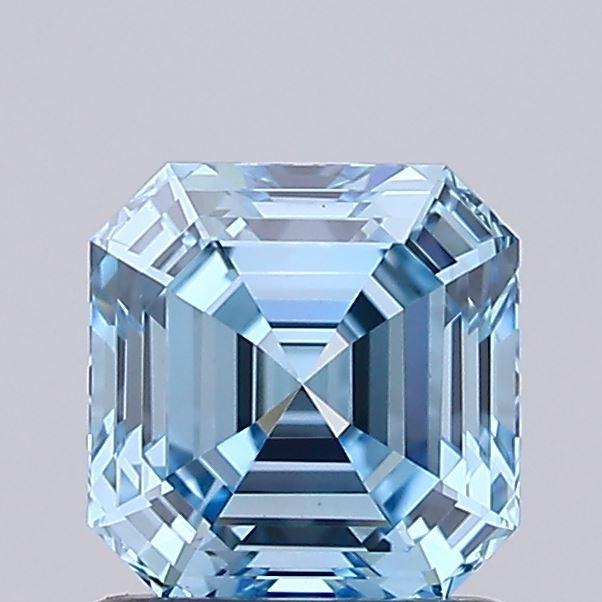 1.04 Ct. Fancy Vivid  Blue Asscher Lab Grown Diamond