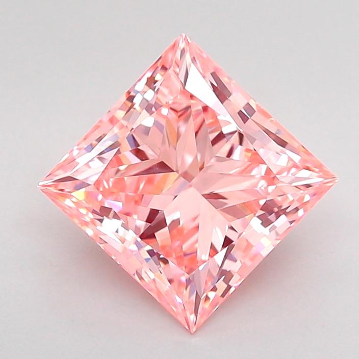 2.00 Ct. Fancy Vivid Pink Princess Lab Grown Diamond