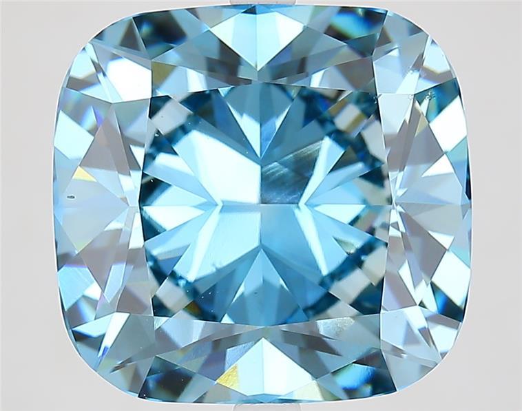 10.39 Ct. Fancy Vivid  Blue Cushion Lab Grown Diamond
