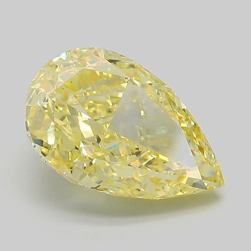 4.02 Ct. Fancy Vivid Yellow Pear Lab Grown Diamond