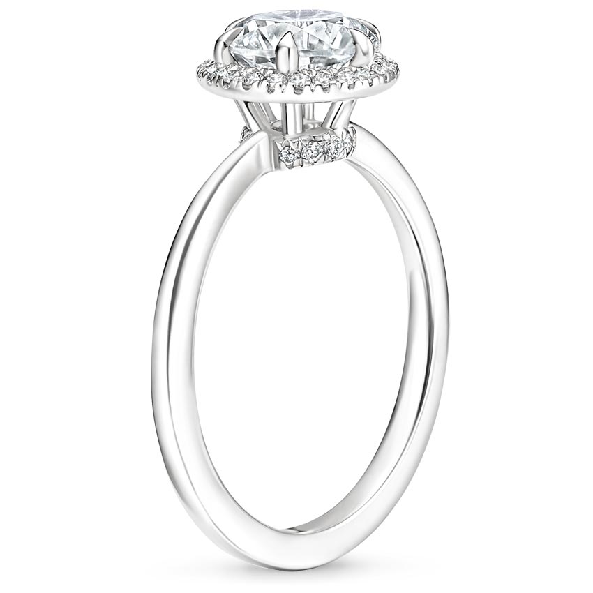18K White Gold Adelaide Diamond Ring, large side view