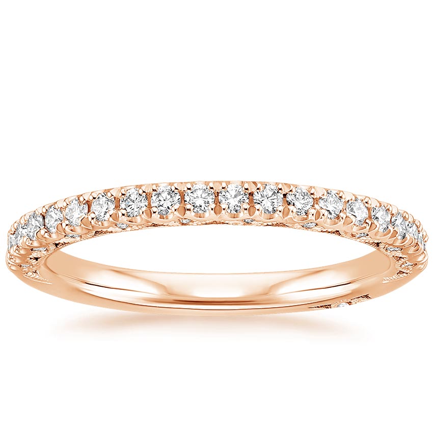 18K Rose Gold Tacori Petite Crescent Diamond Ring (1/4 ct. tw.), large top view