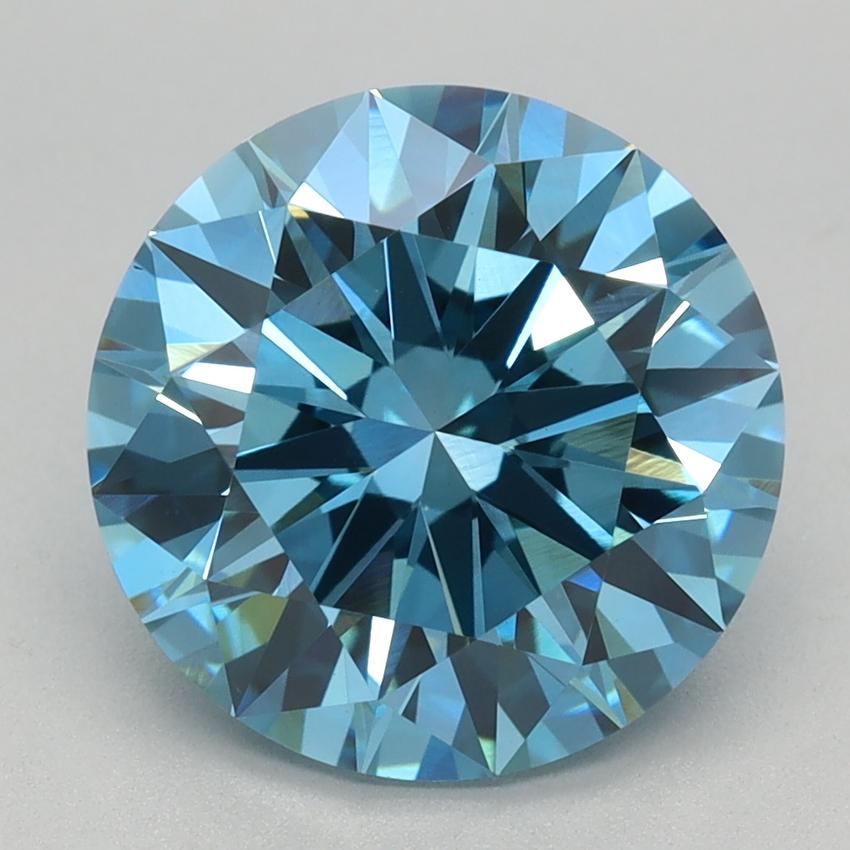 3.05 Ct. Fancy Vivid Blue Round Lab Grown Diamond