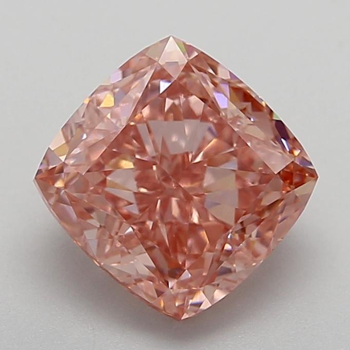 3.83 Ct. Fancy Vivid  Pink Cushion Lab Grown Diamond