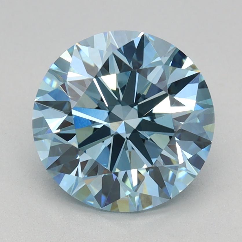 1.55 Ct. Fancy Vivid Blue Round Lab Grown Diamond