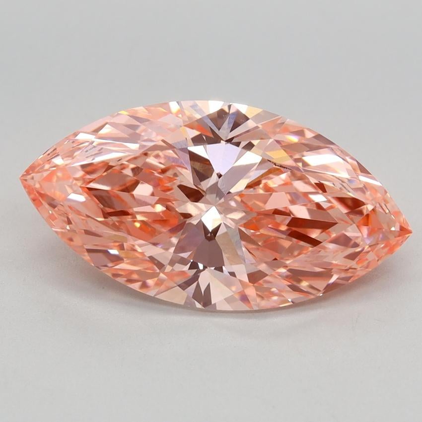 2.59 Ct. Fancy Vivid Pink Marquise Lab Grown Diamond