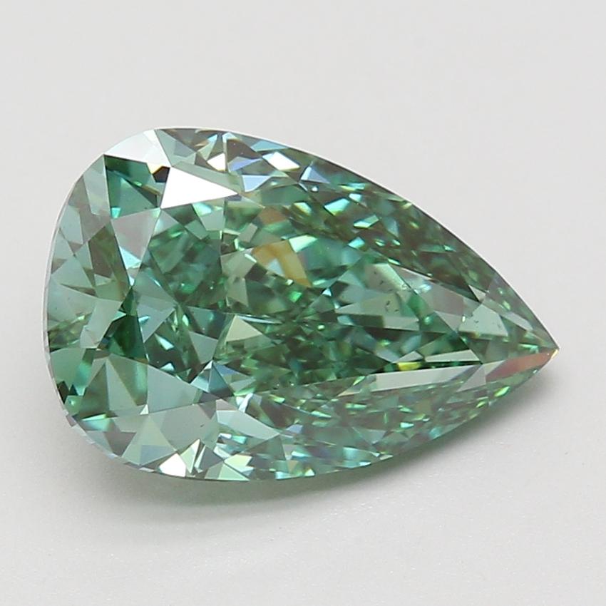 5.09 Ct. Fancy Vivid Green Pear Lab Grown Diamond