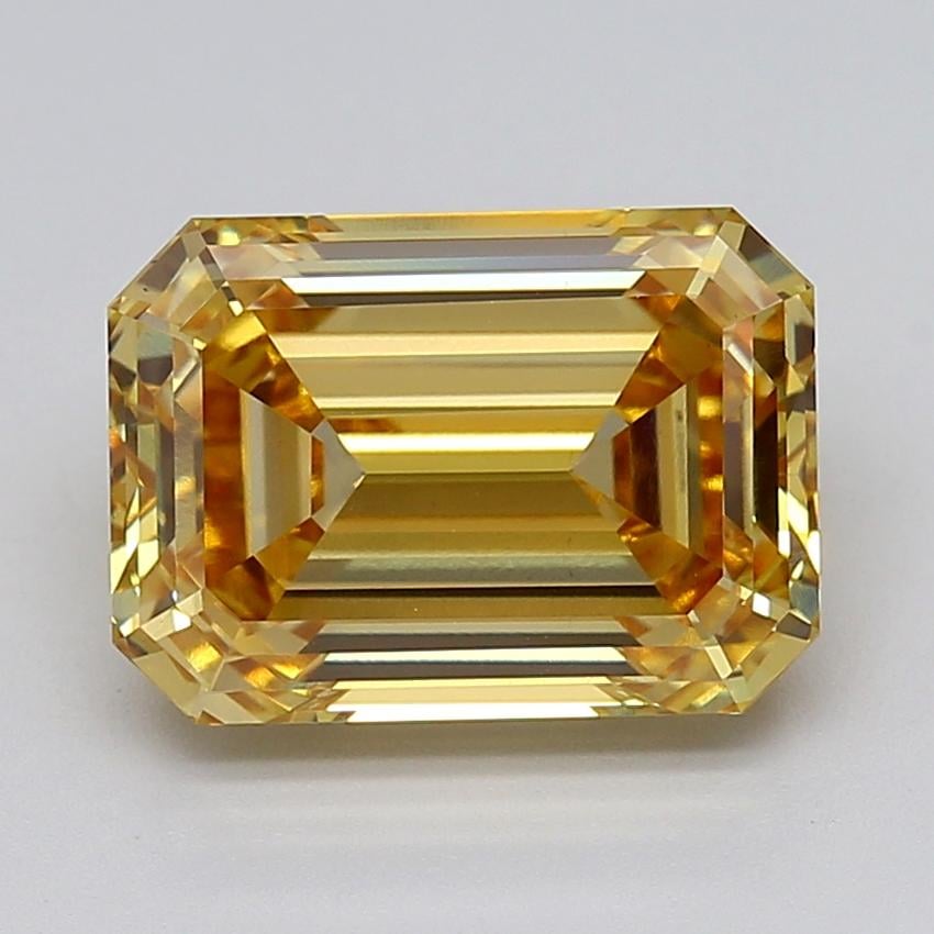 6.02 Ct. Fancy Intense  Yellow Emerald Lab Grown Diamond