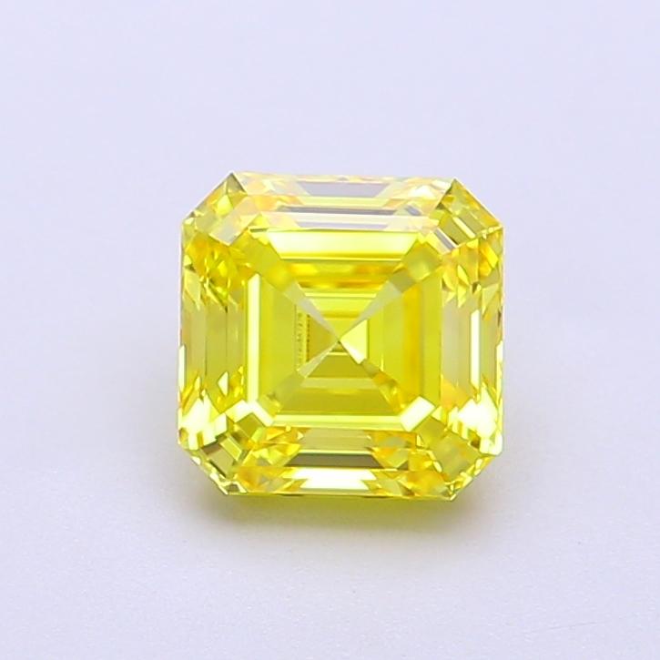 1.32 Ct. Fancy Vivid  Yellow Asscher Lab Grown Diamond