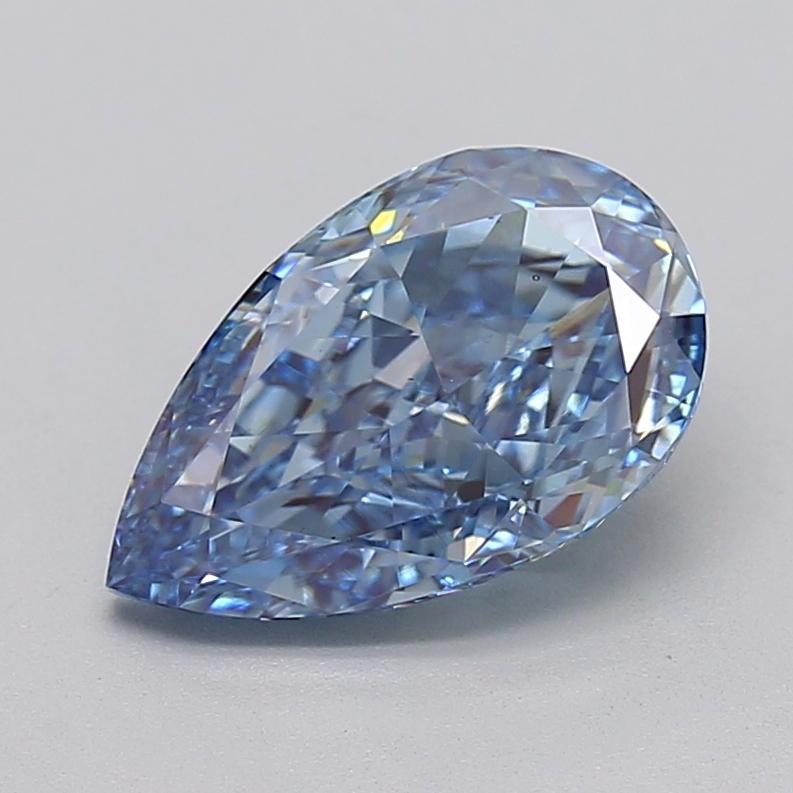 3.14 Ct. Fancy Vivid  Blue Pear Lab Grown Diamond