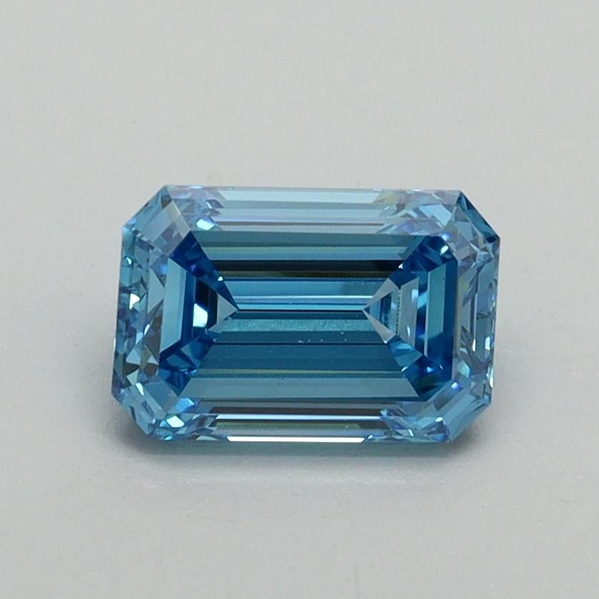 1.00 Ct. Fancy Vivid Blue Emerald Lab Grown Diamond