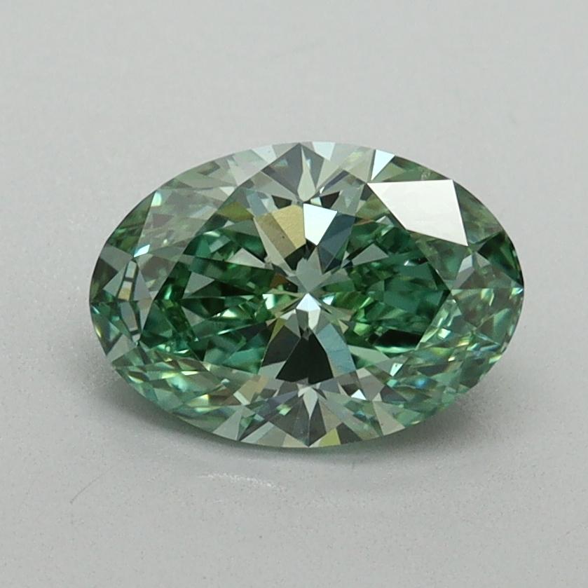 1.04 Ct. Fancy Vivid Green Oval Lab Grown Diamond
