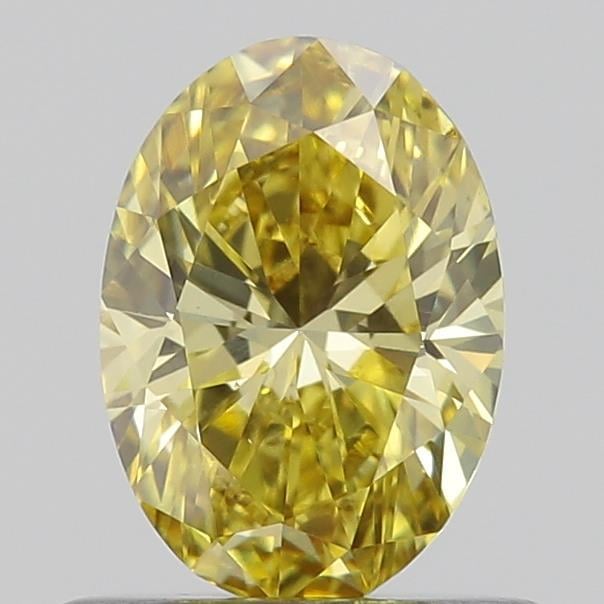 0.54 Ct. Fancy Intense  Yellow Oval Lab Grown Diamond