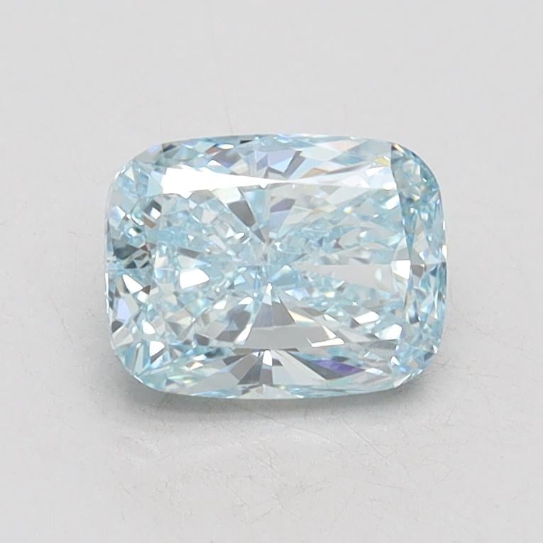 0.95 Ct. Fancy Intense Greenish Blue Cushion Lab Grown Diamond