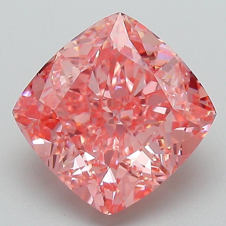 3.25 Ct. Fancy Vivid Pink Cushion Lab Grown Diamond