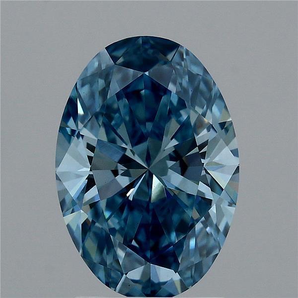 2.11 Ct. Fancy Vivid Blue Oval Lab Grown Diamond