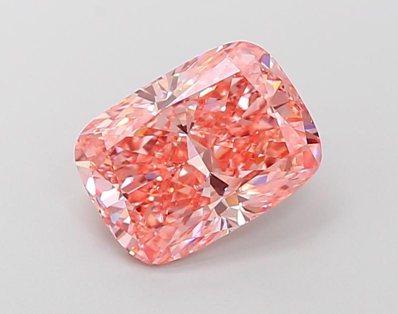 3.02 Ct. Fancy Vivid Pink Cushion Lab Grown Diamond