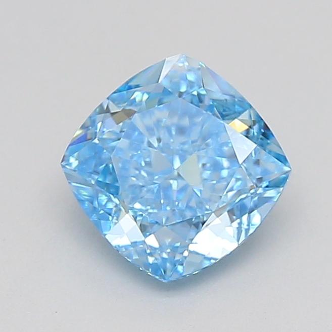 1.07 Ct. Fancy Vivid  Blue Cushion Lab Grown Diamond