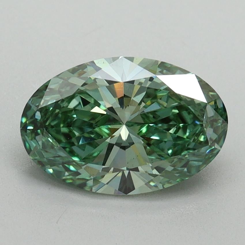 1.61 Ct. Fancy Vivid Pacific Green Oval Lab Grown Diamond