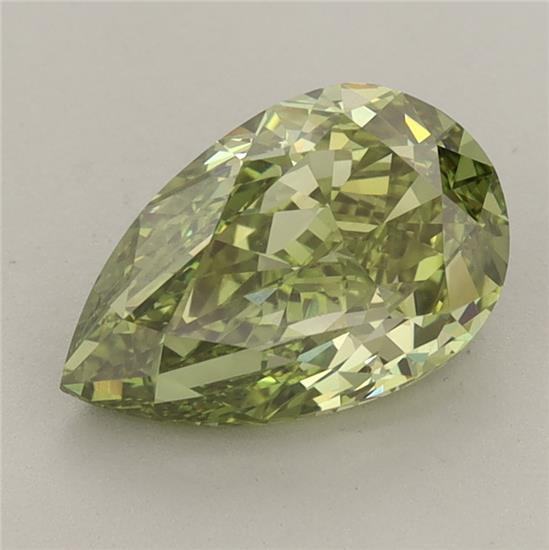 2.12 Ct. Fancy Vivid Green Pear Lab Grown Diamond