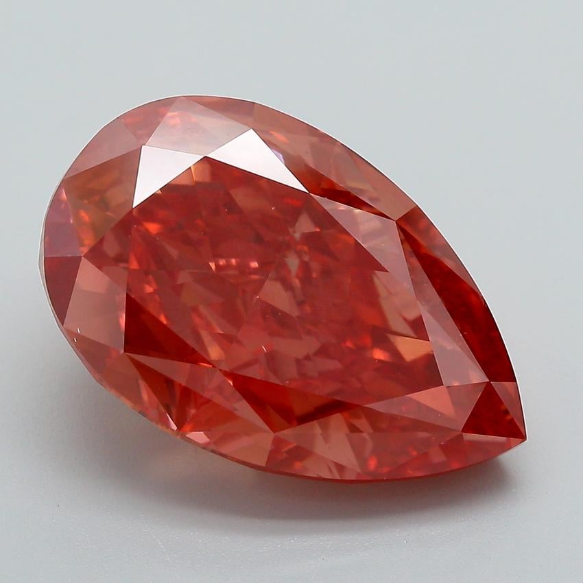 12.71 Ct. Fancy Vivid  Pink Pear Lab Grown Diamond