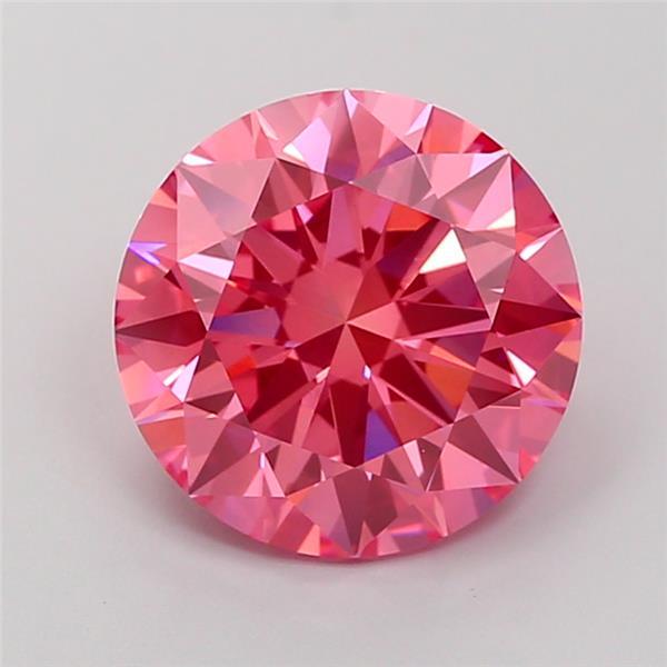 4.02 Ct. Fancy Vivid  Pink Round Lab Grown Diamond