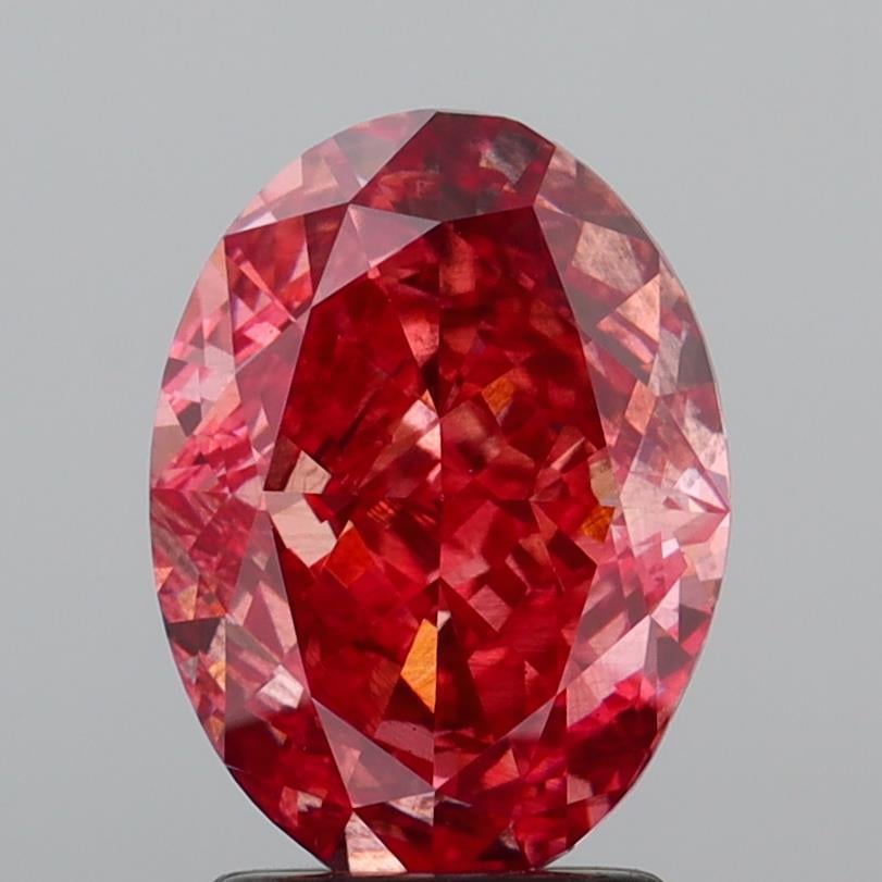 3.02 Ct. Fancy Vivid  Pink Oval Lab Grown Diamond