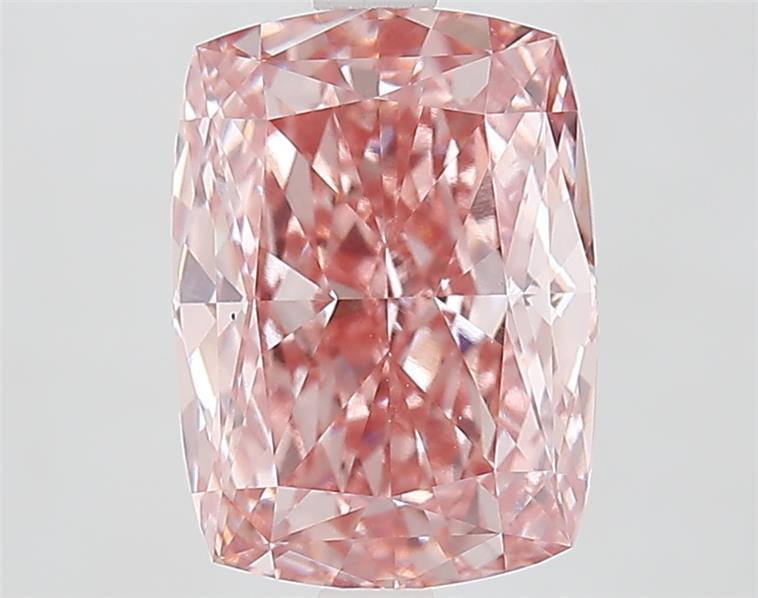 3.69 Ct. Fancy Vivid  Pink Cushion Lab Grown Diamond