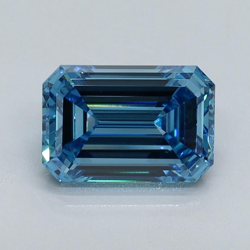1.54 Ct. Fancy Vivid Malibu Blue Emerald Lab Grown Diamond