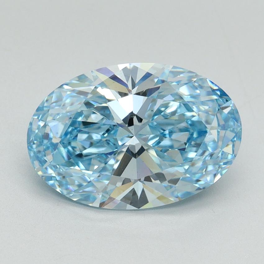 3.22 Ct. Fancy Vivid Blue Oval Lab Grown Diamond