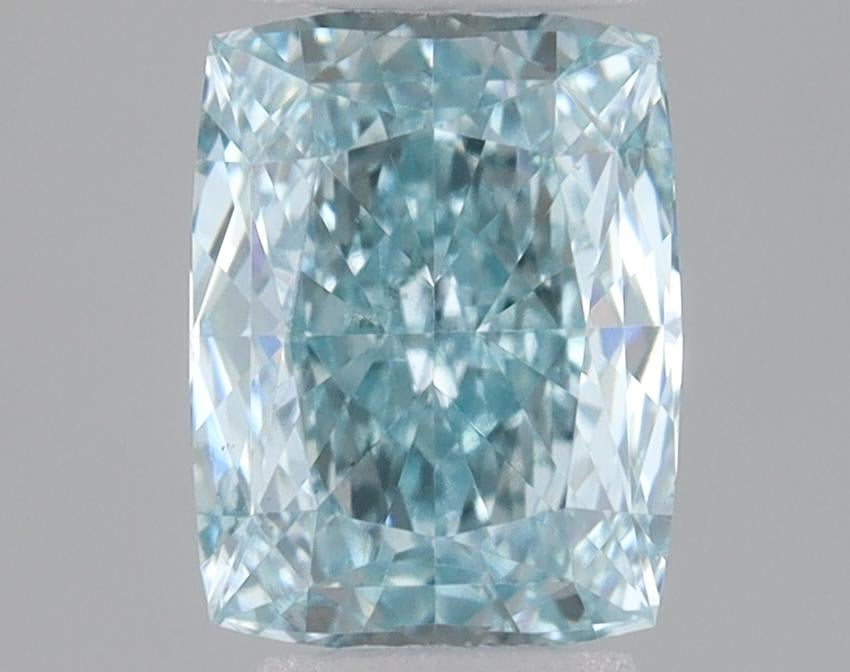 0.40 Ct. Fancy Vivid Green Cushion Lab Grown Diamond