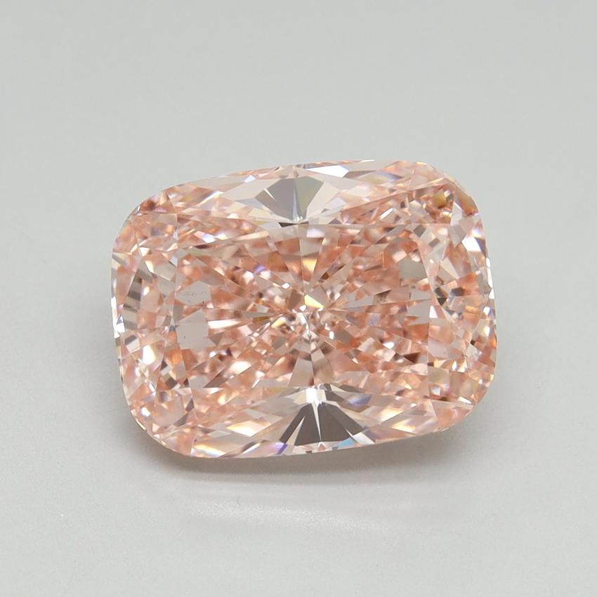 4.12 Ct. Fancy Vivid Pink Cushion Lab Grown Diamond