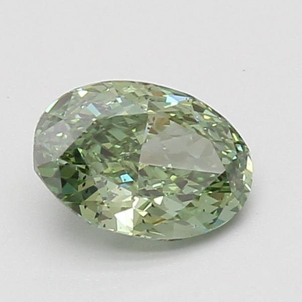 1.10 Ct. Fancy Vivid Green Oval Lab Grown Diamond