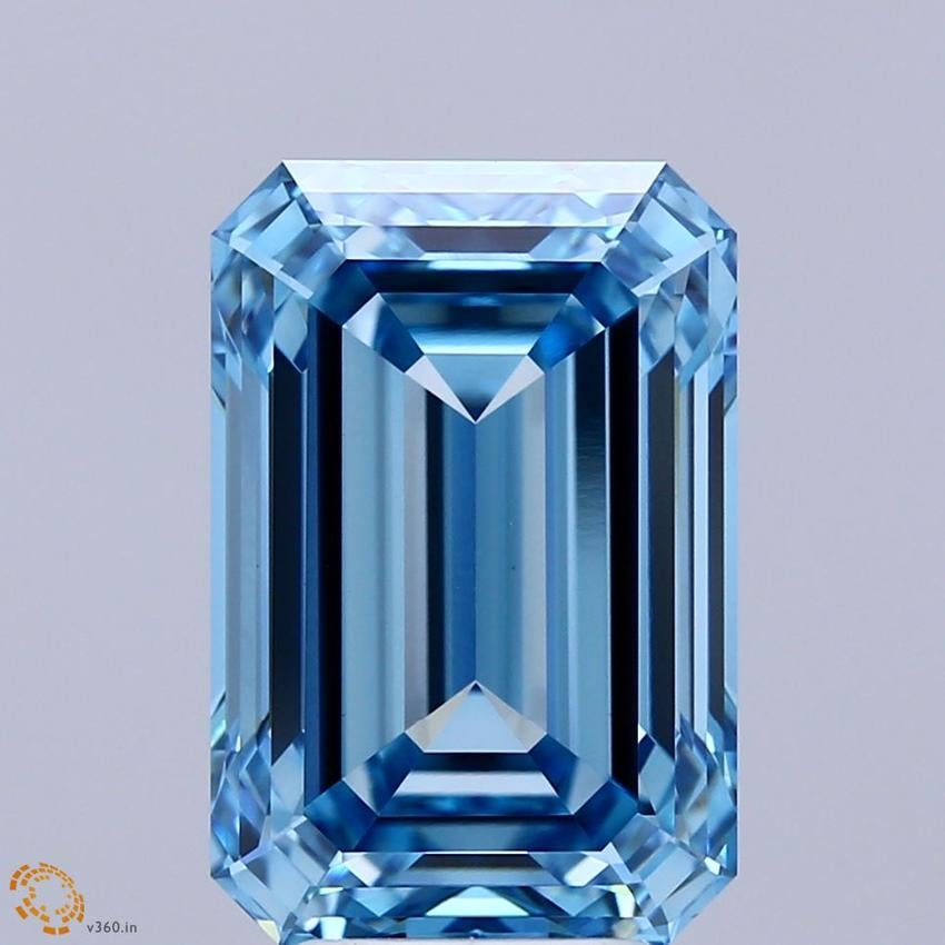 7.06 Ct. Fancy Vivid Blue Emerald Lab Grown Diamond