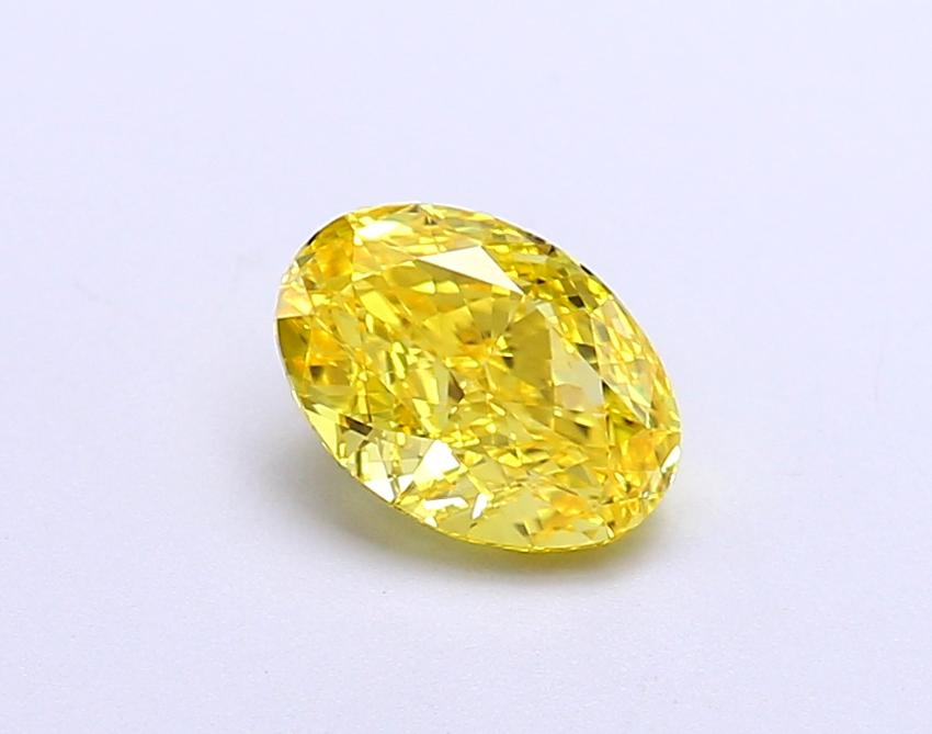 1.02 Ct. Fancy Vivid  Yellow Oval Lab Grown Diamond